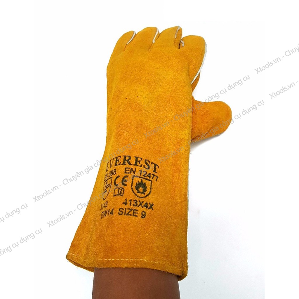 Găng tay hàn Everest EW14 Bao tay hàn da lộn, chống cháy, chịu nhiệt/tia lửa văng bắn, lớp lót chống hầm bí - XTOOLs