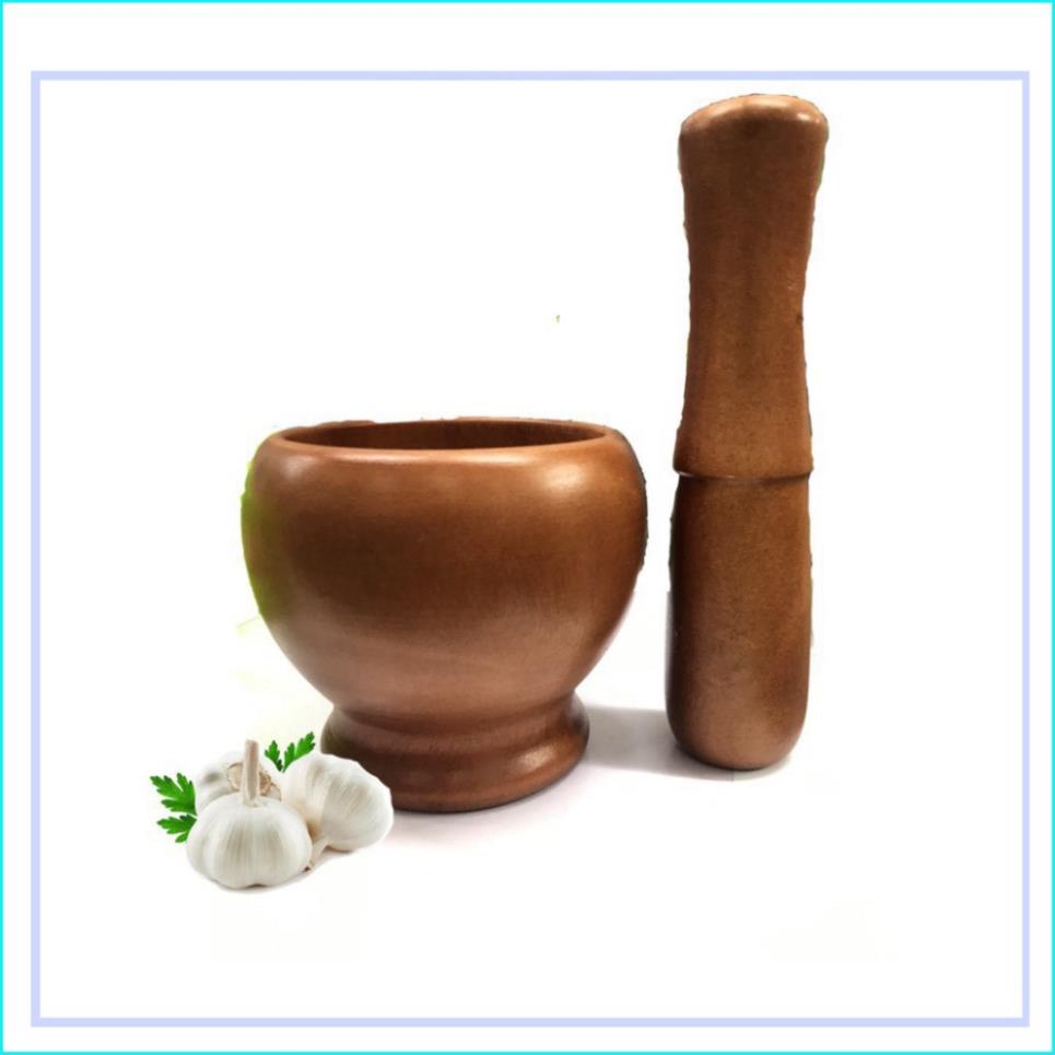 Bộ chày giã cối gỗ cao cấp Bộ chày cối gỗ hình lu tiện dụng trong nhà bếp HÀNG HOT
