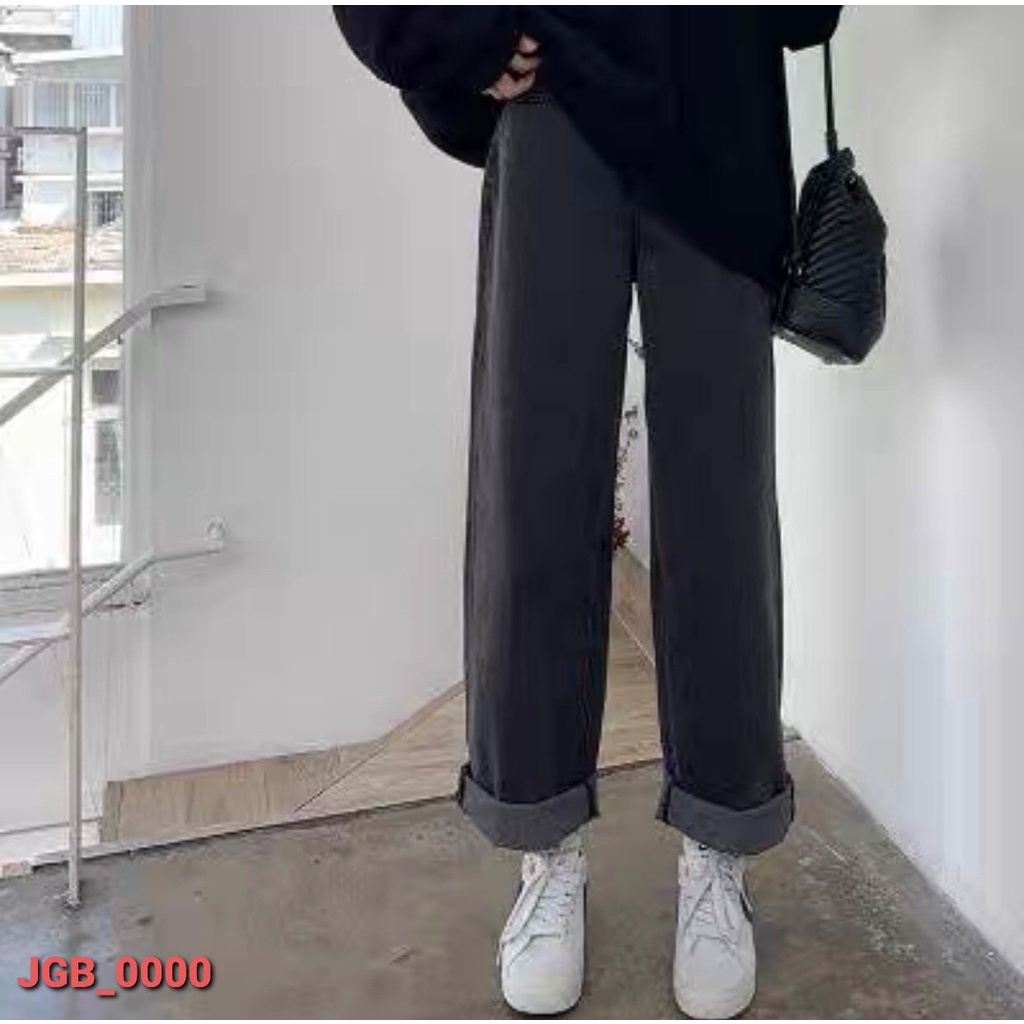 Quần Jeans Baggy Màu Đen Ống Xuông rộng Dành Cho Nam Nữ hottrend hàn quốc Năm Nay Unisex JEAGOVN