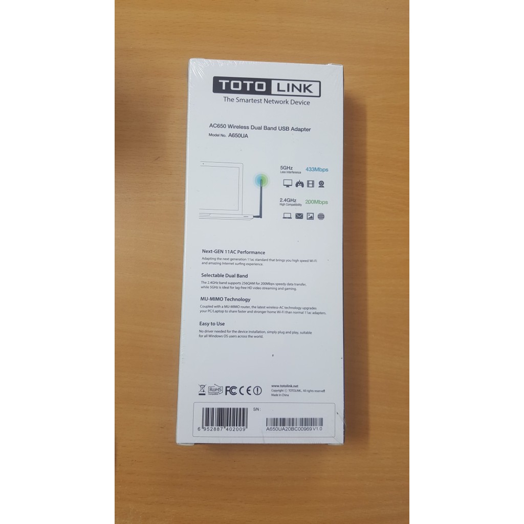 USB Wi-Fi Băng Tần Kép AC650 TOTOLINK A650UA-Tốc Độ Siêu Cao 650Mbps (Hàng Chính Hãng) | BigBuy360 - bigbuy360.vn