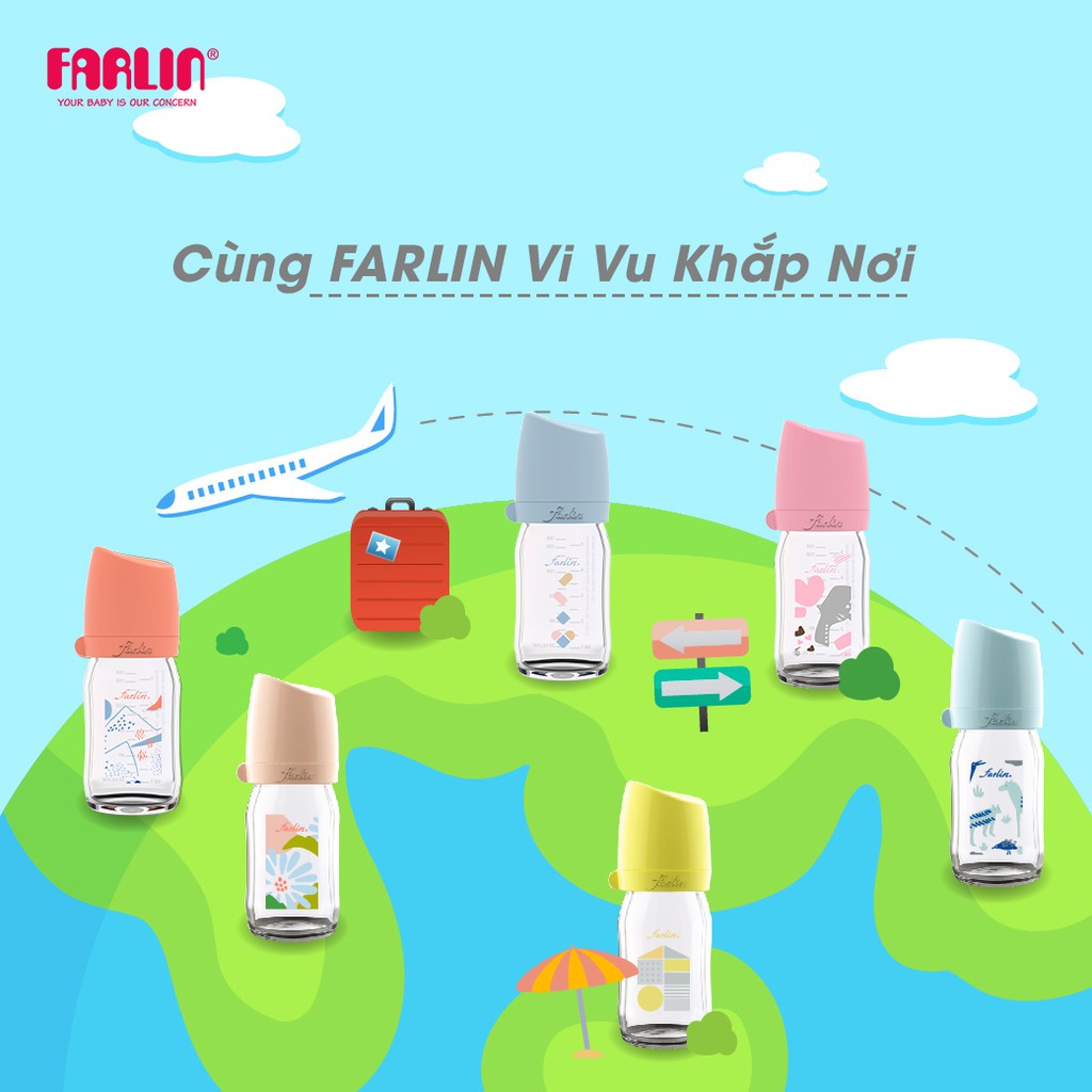 Bình Sữa Thủy Tinh FARLIN Mẫu Mới - 240ml