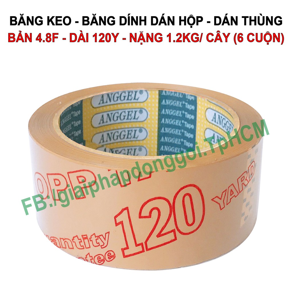 Băng keo đục siêu chắc chắn 120Y, Nặng 1.2kg/ cây, Dày 50 Mic, Bản 4F8, Băng keo dán thùng, dán hộp giá rẽ, GreenBlueBox