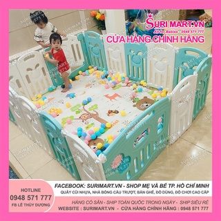 (Sẵn HCM) Quây nhựa xếp gọn, Hàng rào, Quây gấp gọn Luluber 14 tấm (1m6x1m6 kèm quà tặng)