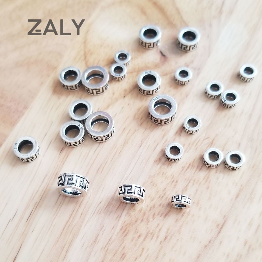 Charm bạc chặn chữ Vạn cách điệu CC24 zaly - Bạc 925