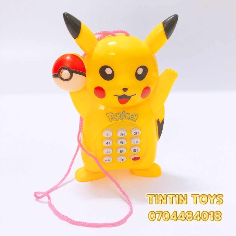 [có NHẠC] Đồ chơi điện thoại Pikachu màu vàng, phát ra âm thanh vui nhộn kích thích sự phát triển sáng tạo của bé