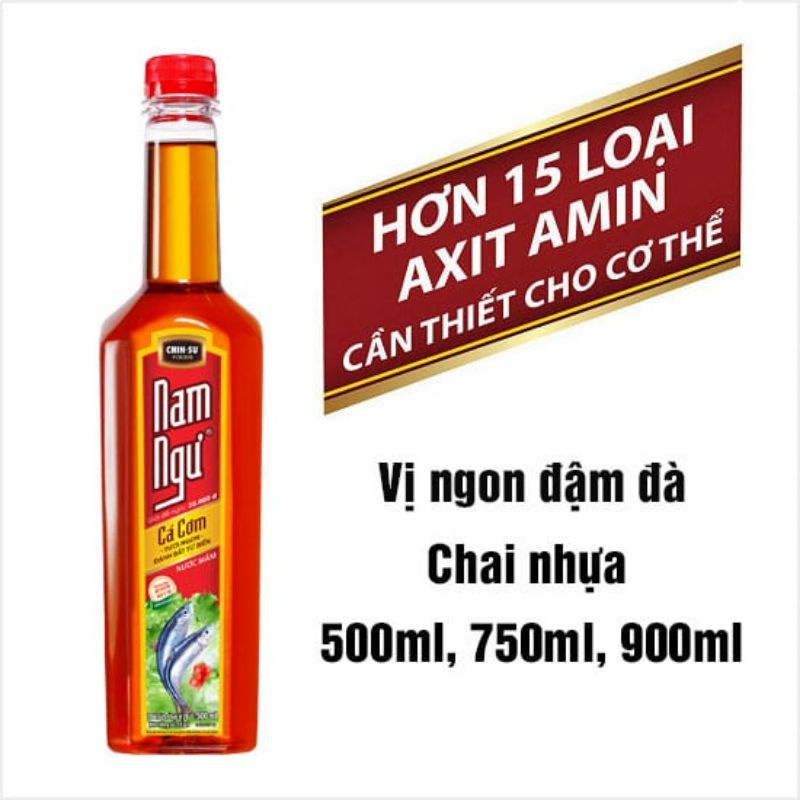 Nước mắm Nam Ngư nhãn đỏ chai (500ml, 750ml, 900ml) / Nước chấm cá cơm chai nhựa