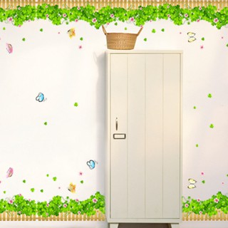 Decal dán tường vườn hoa cỏ 3 lá