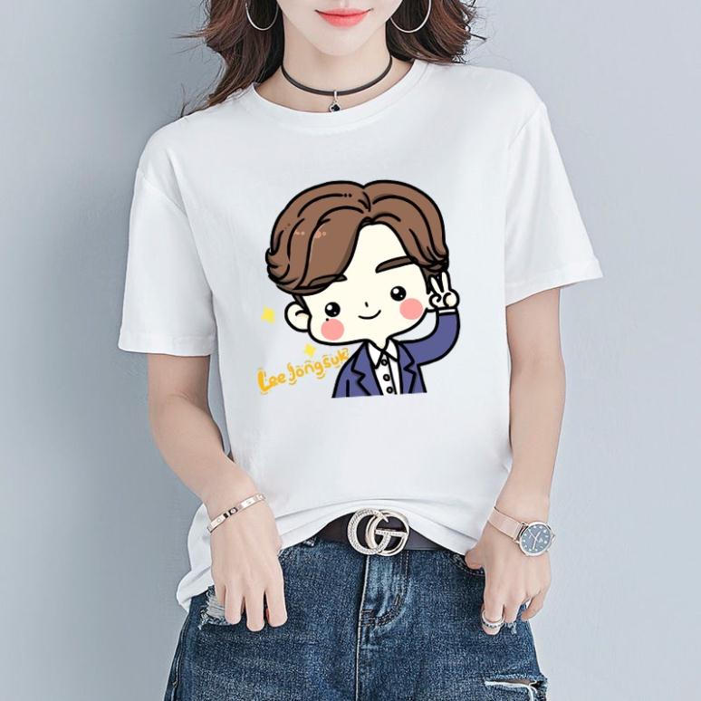 Áo thun Lee Jong suk, áo big mouth, phong cách hàn quốc, nam nữ unisex, vải mịn mát, in cao cấp