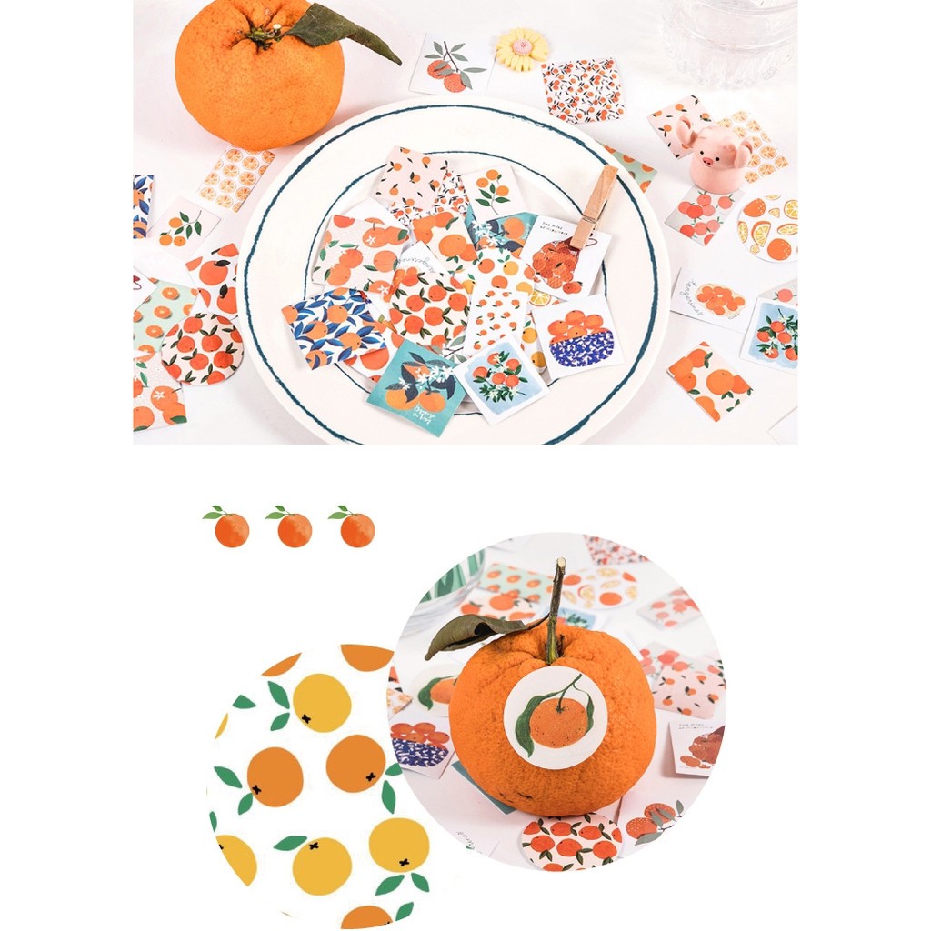 Hộp 46 miếng sticker mẫu quả cam tươi