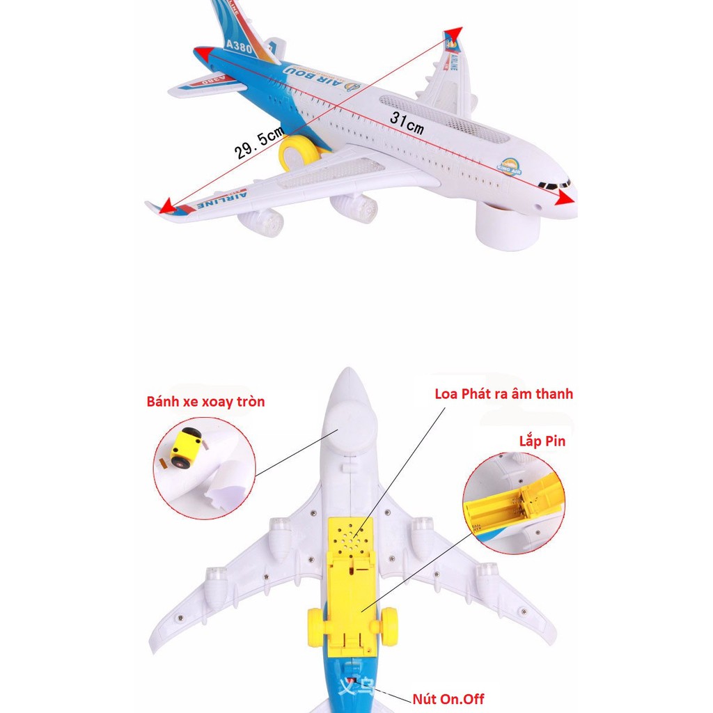 Mô Hình Máy Bay Phát Sáng , Phát Nhạc A380