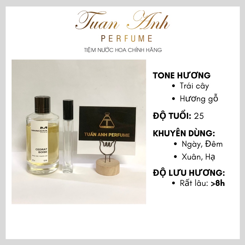 Nước hoa Mancera Cedrat Boise mẫu thử 10ml Chính Hãng - Tuan Anh Perfume