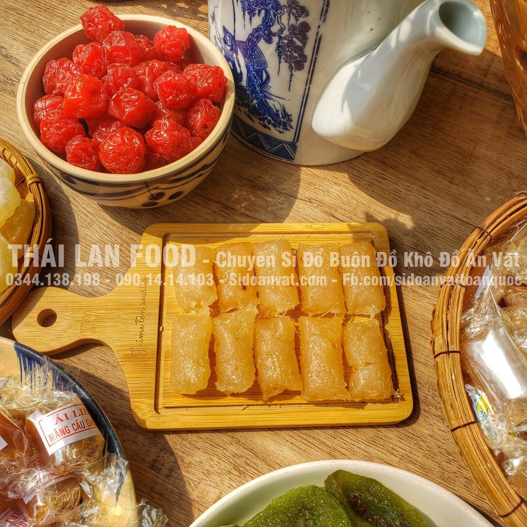 Mứt Mãng Cầu Xiêm Tách Hạt Ái Liên Lon 300gr (Mứt mãng cầu quấn / Mứt mãng cầu tép)