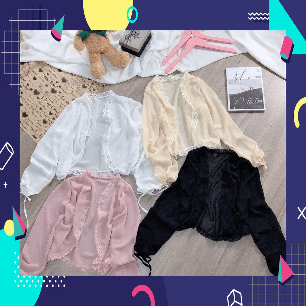 Sale 1113B1 Áo khoác voan lửng hàng đẹp Sale