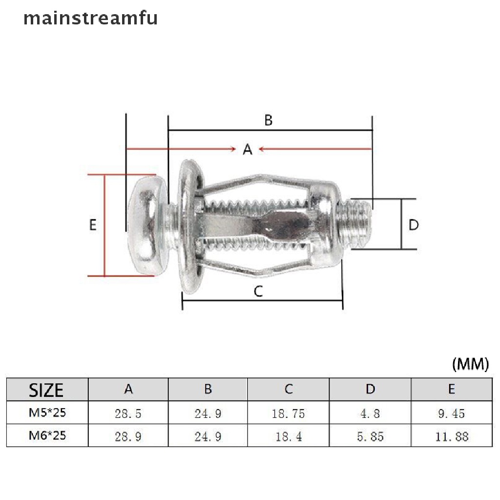 Bộ 10 Ốc Vít Kim Loại M5 / M6 Dùng Cho Da Ủi Tường / Xe Hơi
