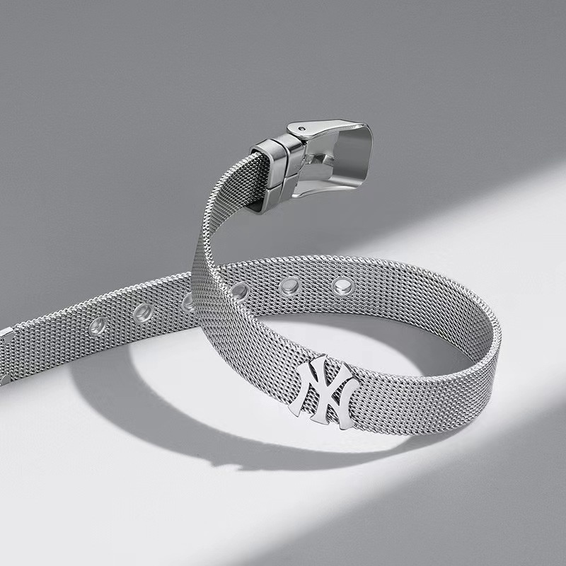 Vòng tay Full Box + túi giấy MLB Ula Shop Vòng titan không gỉ Thời trang Unisex vòng đôi Nam và Nữ
