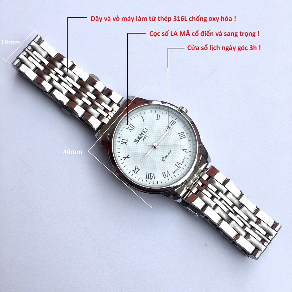 (CHÍNH HÃNG) đồng hồ nam chính hãng Skmei, dây thép chống rỉ 316l, kính cong saphire, chống nước tốt 3ATM | BigBuy360 - bigbuy360.vn