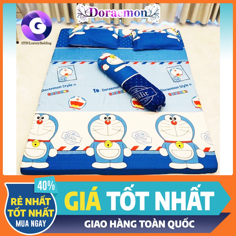 Combo 4 Món Ga Vỏ Gối Doremon Thư(1 Ga - 2 Vỏ gối đầu - 1 Vỏ gối ôm)