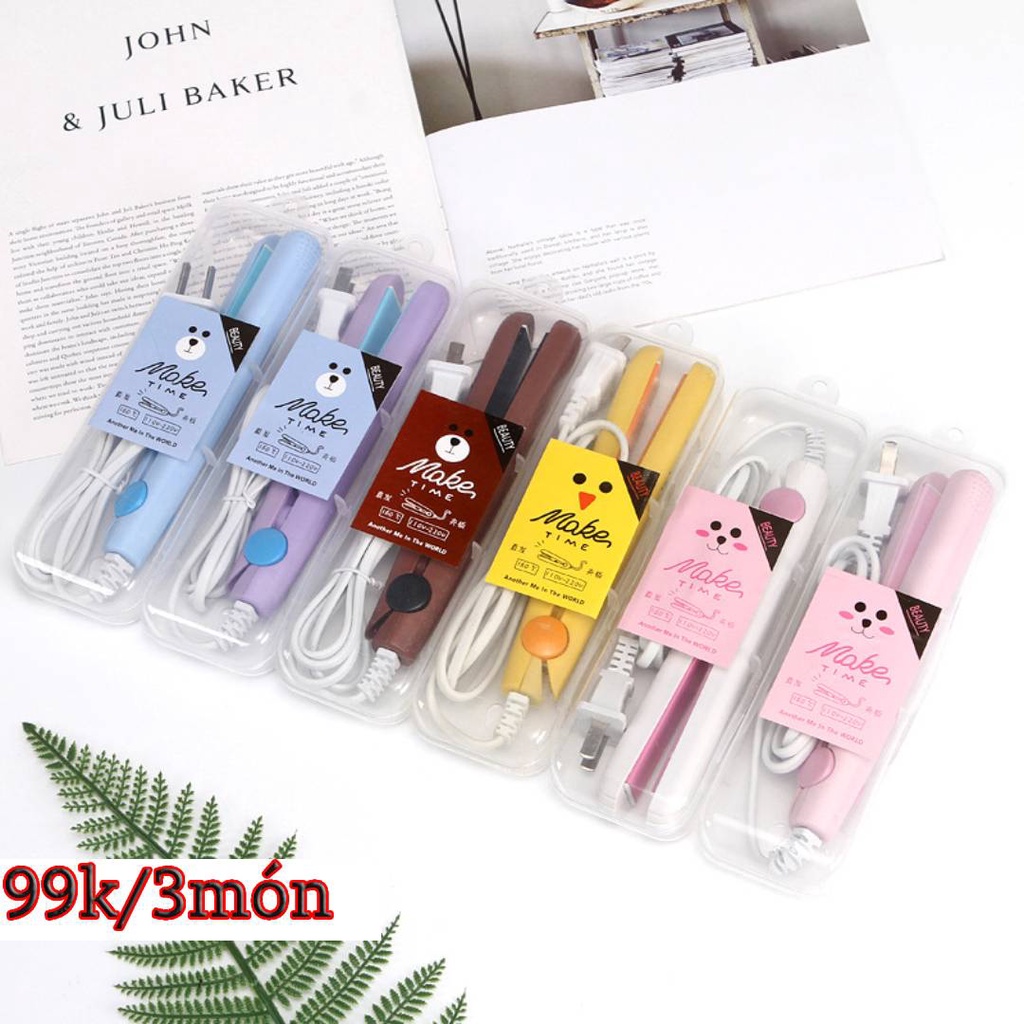 Máy uốn tóc mini máy duỗi tóc nhỏ gọn tiện lợi gia đình