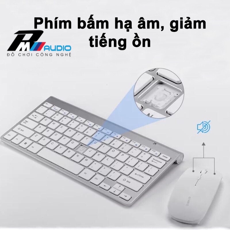 Bàn Phím kèm Chuột Không Dây 2.4G dùng cho laptop, máy tính pc chống thấm nước-bảo hành 6 tháng lỗi 1 đổi 1-BMVAUDIO