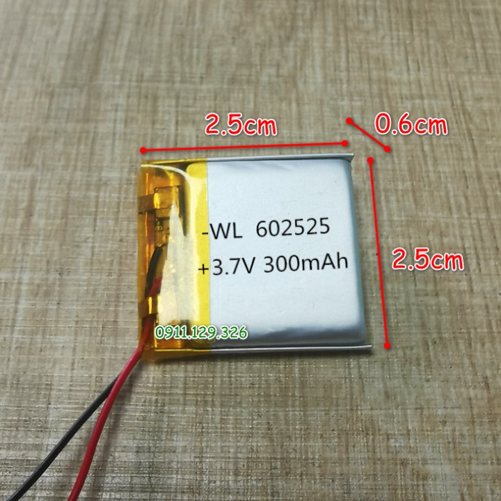 [300mAh] Pin Loa Mini Bluetooth Dung Lượng Cao  Lipo 3.7V 300mAh 602525 Cho Thiết Bị Điện Tử Đồng Hồ Định vị