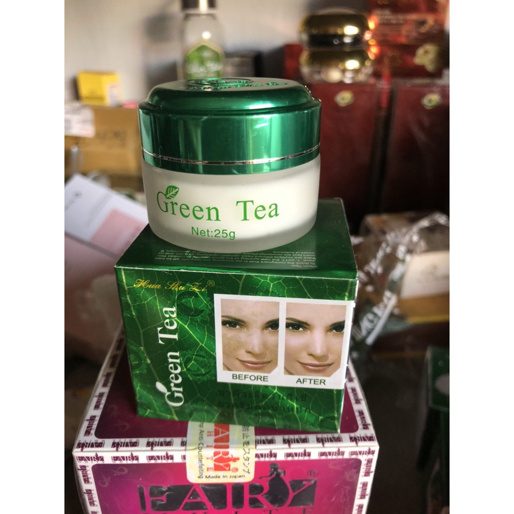 Kem Green Tea Hua shu li Seven Day dưỡng Trắng Da trà xanh dành cho da nám và tàn nhang