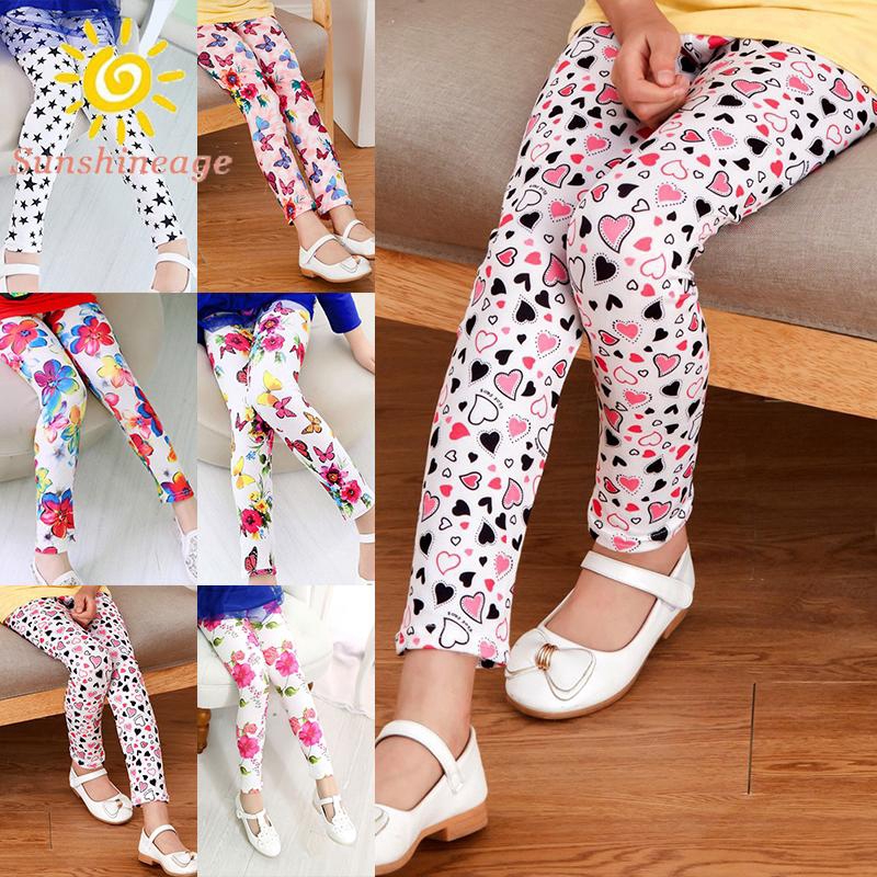 Quần legging co dãn in họa tiết dễ thương cho bé gái