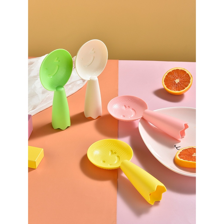 Hàng HOT Muỗng ăn cơm chịu nhiệt hình Mặt cười dễ thương không dính Xẻng Đồ nhà bếp【Tennessee052】