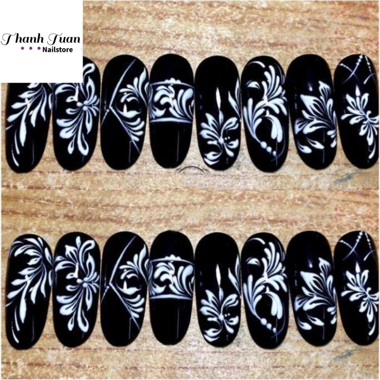 Gel vẽ đen trắng FENGSHANGMEI chính hãng, gel vẽ nail  - Phụ kiện đồ nail