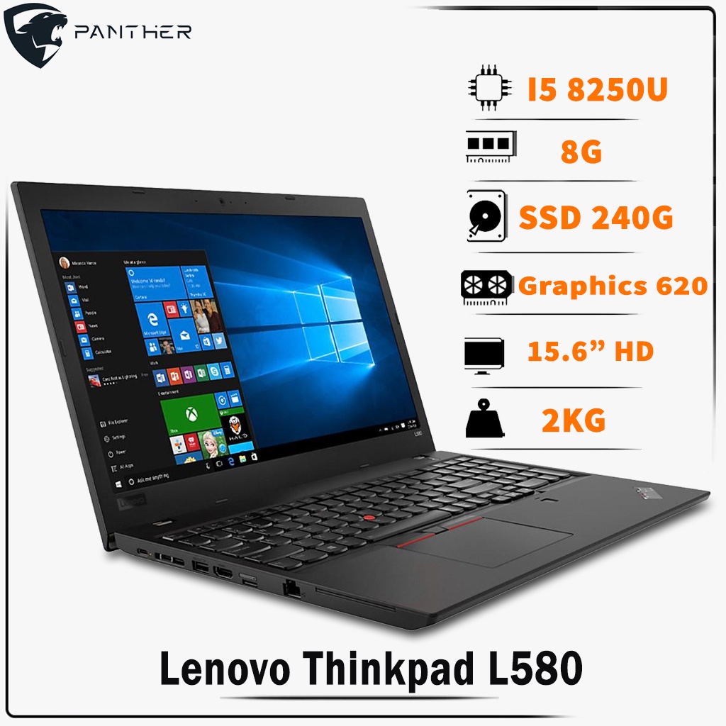 Laptop cũ Lenovo Thinkpad L580 i5-8250U/ 8GB/SSD 246GB / 15.6&quot; HD