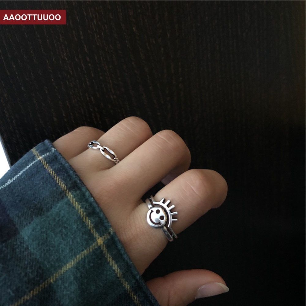 Nhẫn Hở Hình Mặt Trời Phong Cách Cổ Điển Aaotuuooo4
