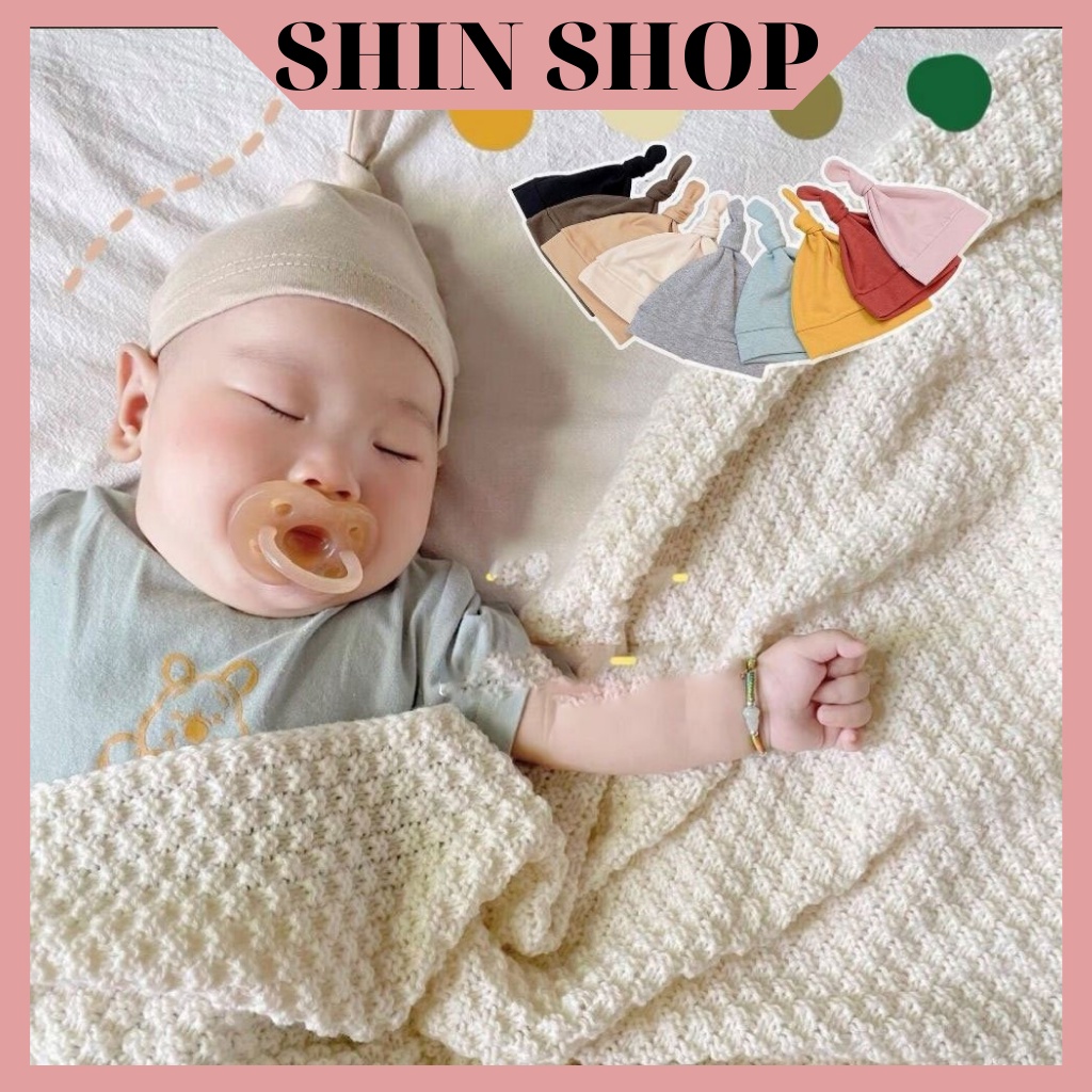 Mũ, nón chất cotton đẹp thắt nút đáng yêu cho bé 0-12m SHIN SHOP MD25