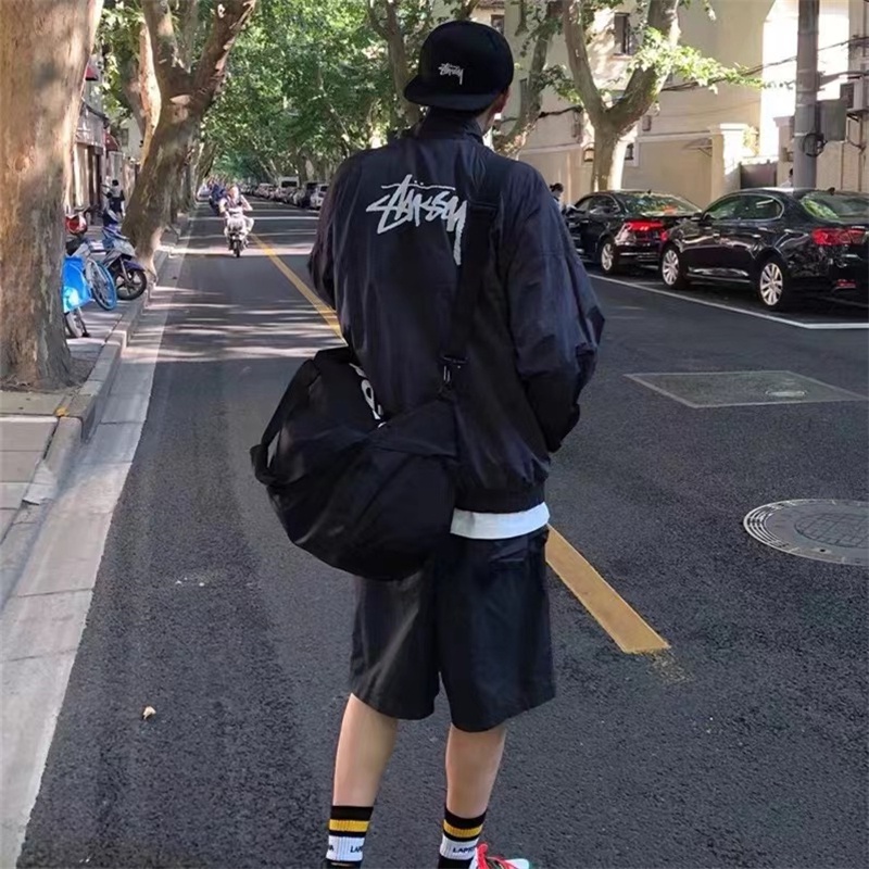 STUSSY Áo Khoác Bomber Khóa Kéo Thời Trang Unisex