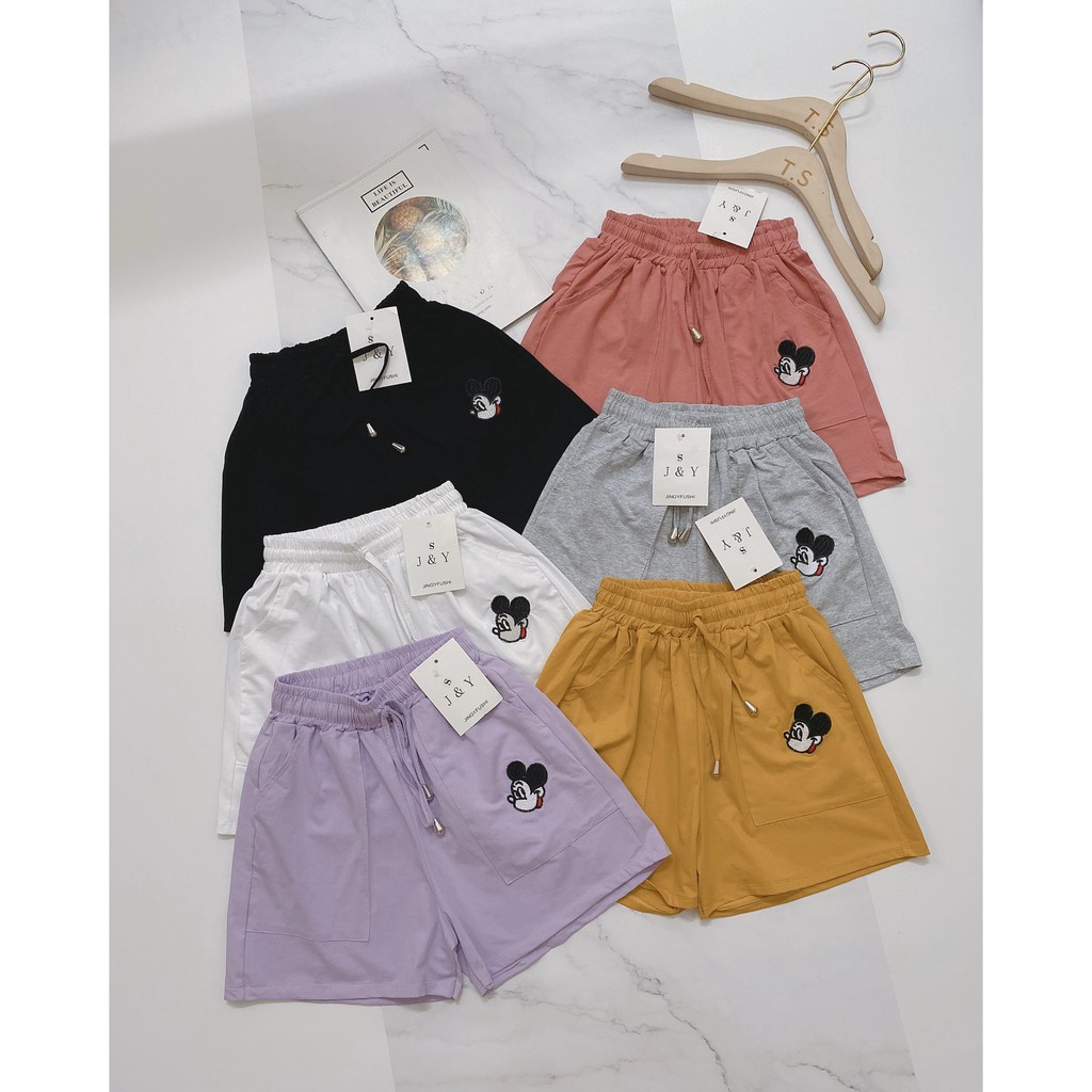[Mã WASTUP5 giảm 10% tối đa 20K đơn 99K] BÁN SỈ Quần đùi cotton nữ thêu mickey chuẩn form siêu hot(ảnh thật + video) | BigBuy360 - bigbuy360.vn