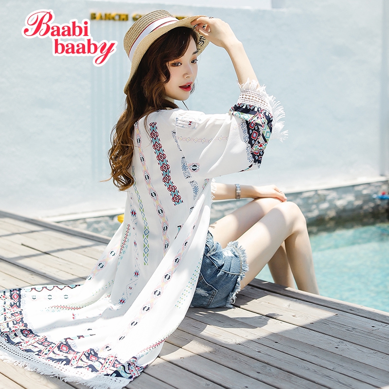 Áo Thun Cotton 5.9 Họa Tiết Hình Học Phong Cách Bohemian