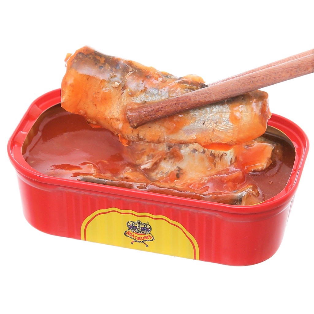SEA CROWN [Hộp ĐỎ 125g – XỐT CÀ] CÁ TRÍCH XỐT CÀ [VN] Sardines in tomato sauce (halal)