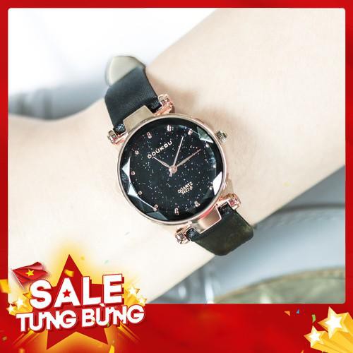 Đồng hồ nữ DOUKOU " ánh sao đêm" mặt vát 3D lấp lánh trẻ trung DK3422 - Siêu HOT