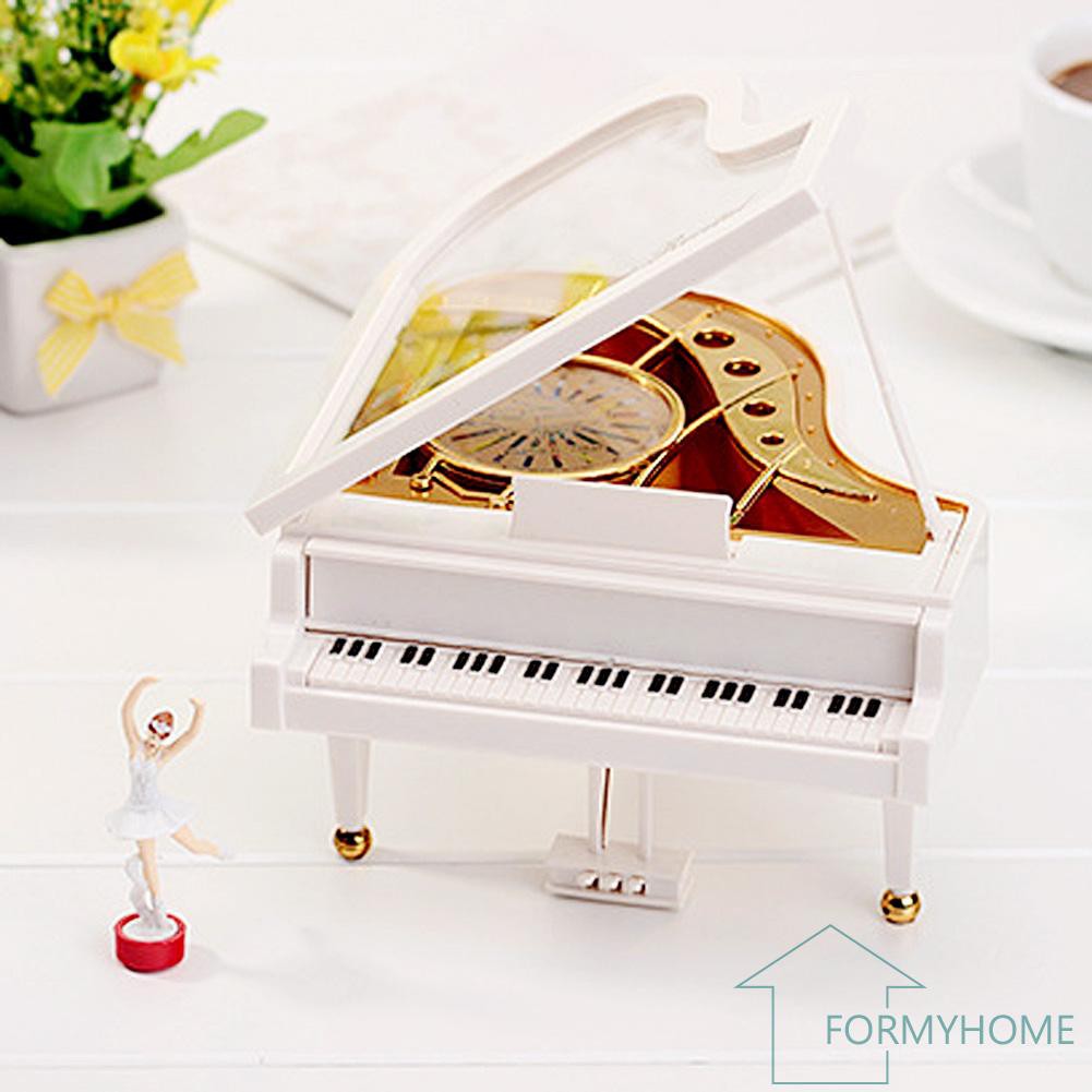  Clockwork Type Rotary Classical Ballerina Girl On The Piano Music Box