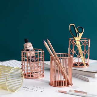Ống cắm bút rose gold decor nhiều mẫu