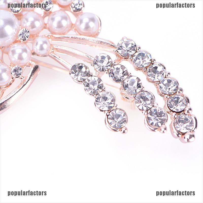 Ghim Cài Áo Hình Bông Hoa Đính Ngọc Trai Nhân Tạo Thời Trang