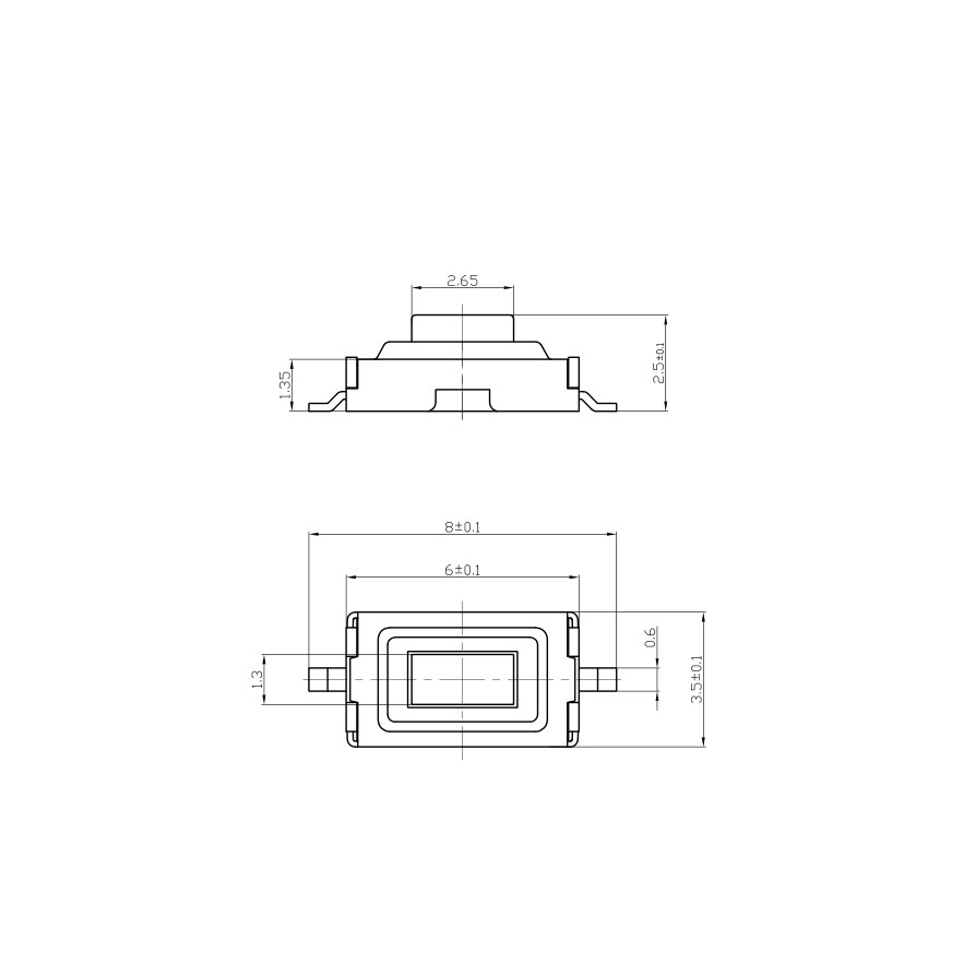 Set 100 Công Tắc Ấn SMD SMT 2 Chốt 3x6 X 2.5mm 3x6 X 2.5mm