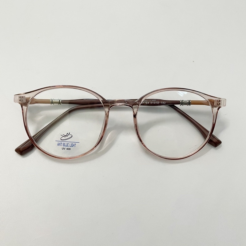 Kính mắt cận nam nữ, gọng giả cận tròn nhựa dẻo Tr90 mẫu mới 22431 chống ánh sáng xanh, UV400 Jolie eyewear