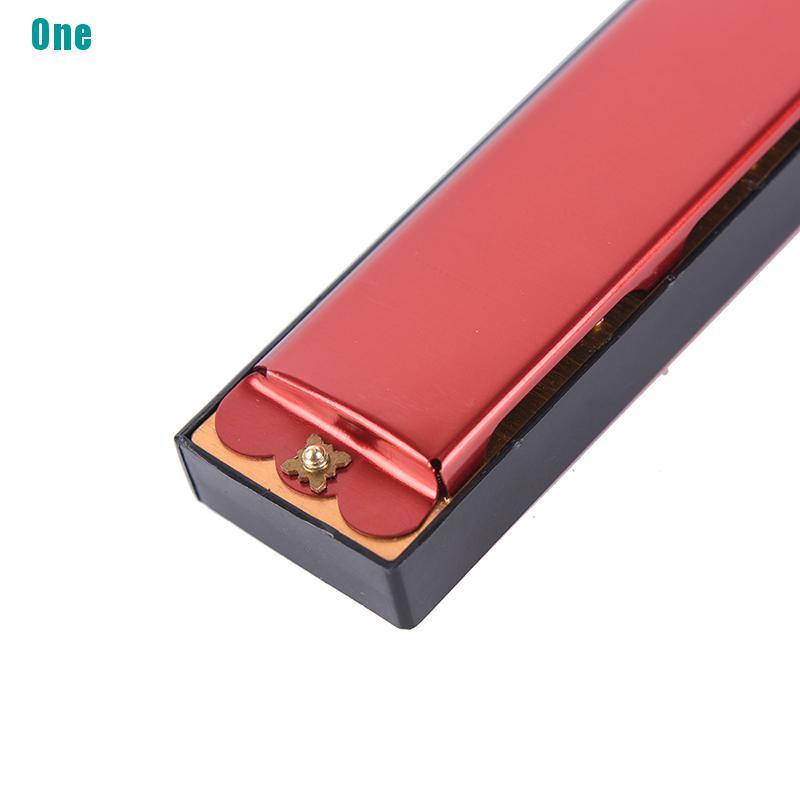 Kèn Harmonica 24 lỗ màu bạc / đỏ thích hợp cho người mới học sử dụng