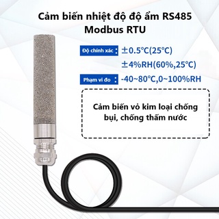 Cảm biến nhiệt độ, độ ẩm RS485 Modbus RTU ES-TH-03 ( Vỏ Kim Loại )