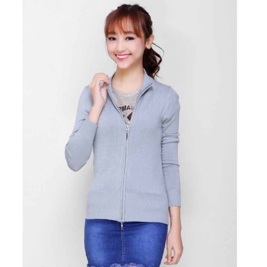 Áo Khoác len cổ trụ dây kéo đôi | BigBuy360 - bigbuy360.vn