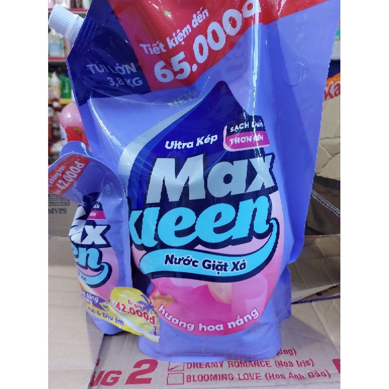 TÚI NƯỚC GIẶT XẢ MAXKLEEN HƯƠNG HOA NẮNG 3.8KG
