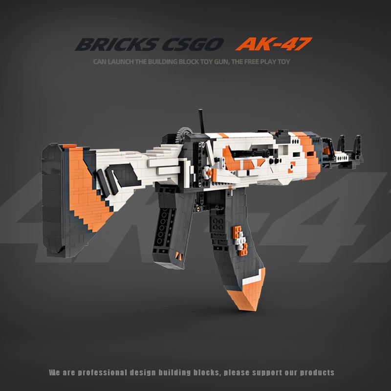 Đồ Chơi Lắp Ráp Kiểu LEGO CSGO , Free Fire Súng Rifle AK-47 Asiimov Bắn Nịt Với 1200+ Mảnh Ghép Của Kevin183