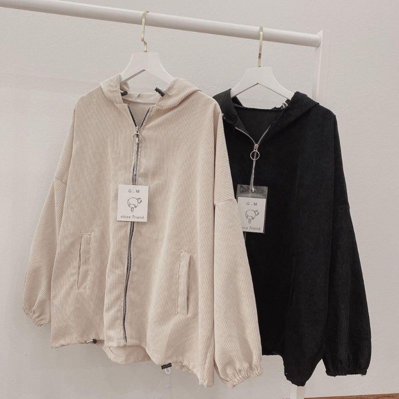 Áo khoác Basic Nhung Gân form rộng