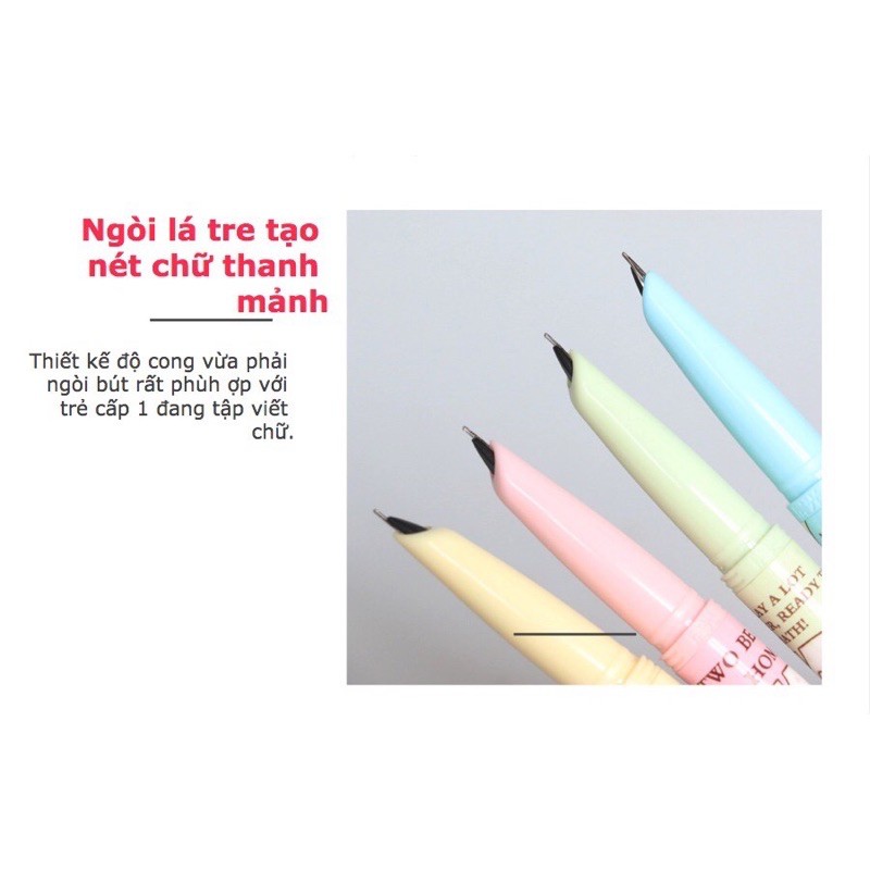 Bút máy ngòi trơn MG - butmayxanh - ngòi kim tinh 0.38mm luyện chữ đẹp