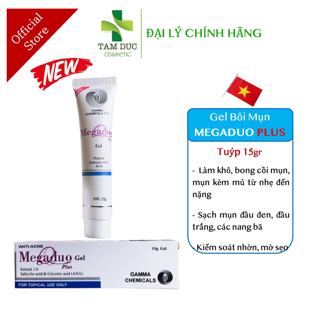 ✅[NEW] MEGADUO PLUS 15gr Gel Ngừa Giảm Mụn Ẩn Mụn Mủ Mụn Đầu Đen và Thâm Megadou megaduo