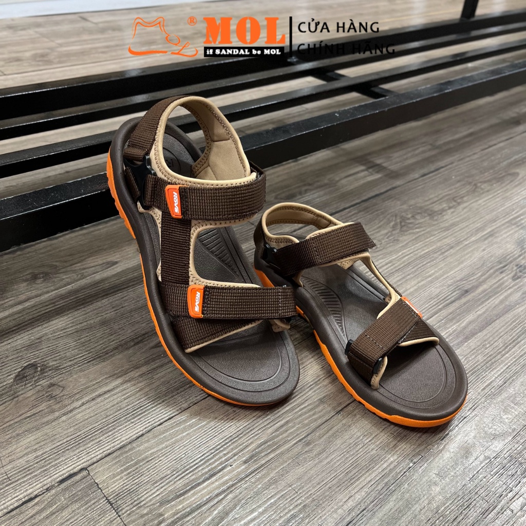 Giày sandal nam hiệu Rova siêu bền quai ngang đế cao su quai dù đi làm đi học mã RV866